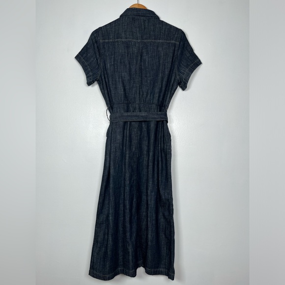 J.Crew Women’s Size 8 Denim Jean Short Sleeve Tie Waist Mini Dress - Picture 6 of 16